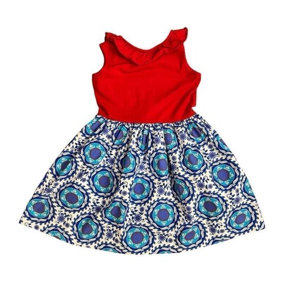 Eleanor Rose Georgia Dress Sleeveless Tank Dress Size 7-8 Red White Blue - Picture 2 of 4